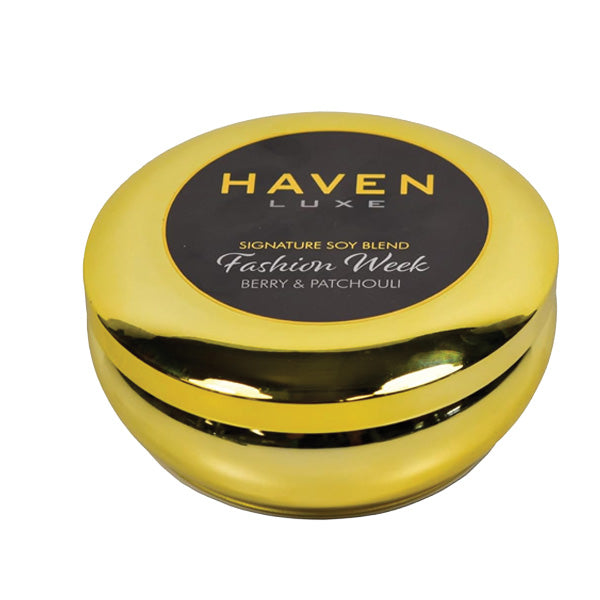 Haven Luxe 3-Wick Candle Soy Berry & Patchouli Blend