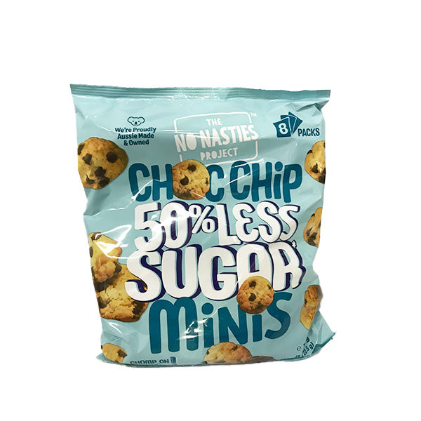 No Nasties 50% Less Sugar Choc Chip Mini Cookies 8-Pack