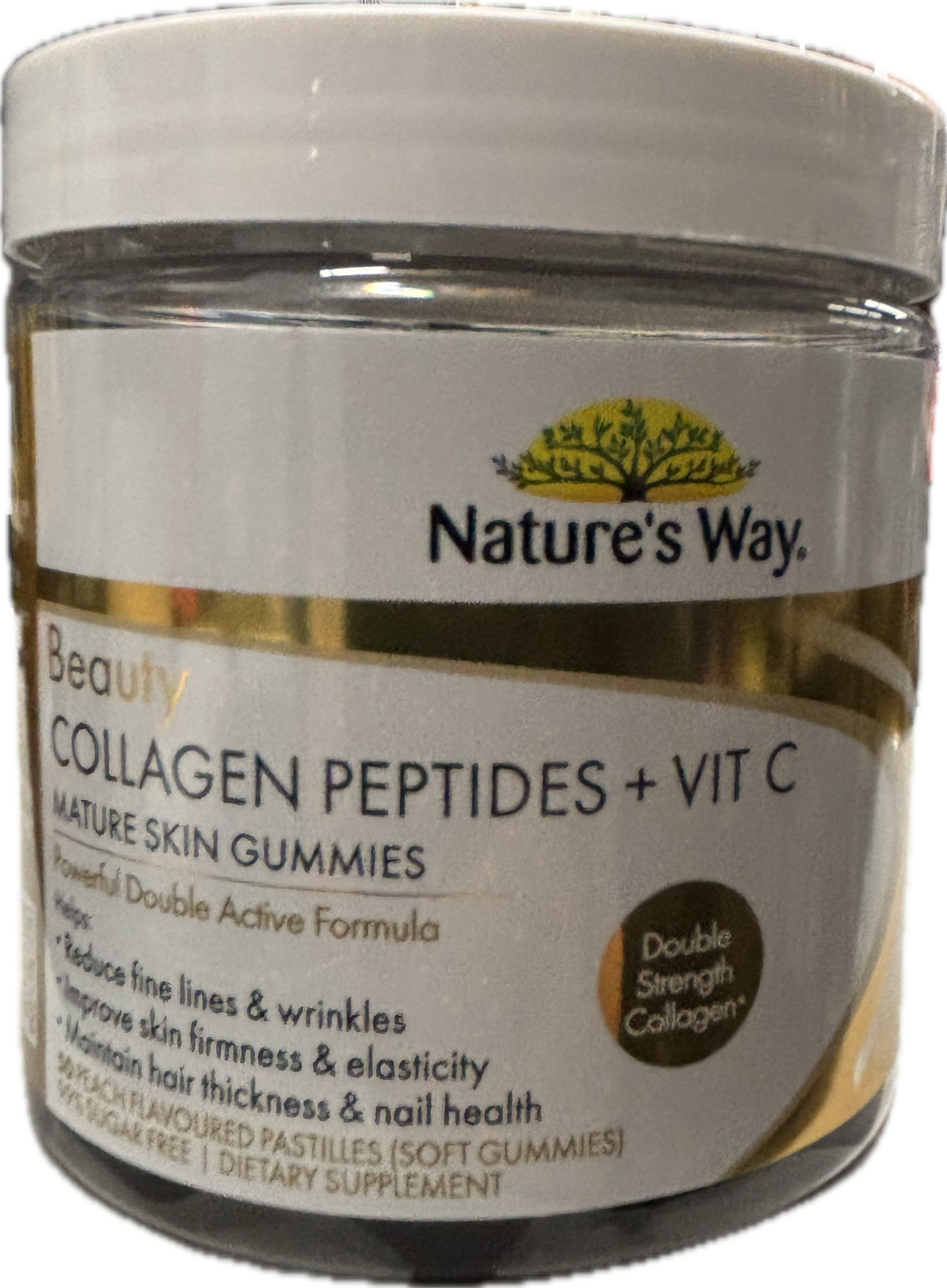Nature's Way Beauty Collagen Peptides + Vit C Gummies Peach Flavored 50pk