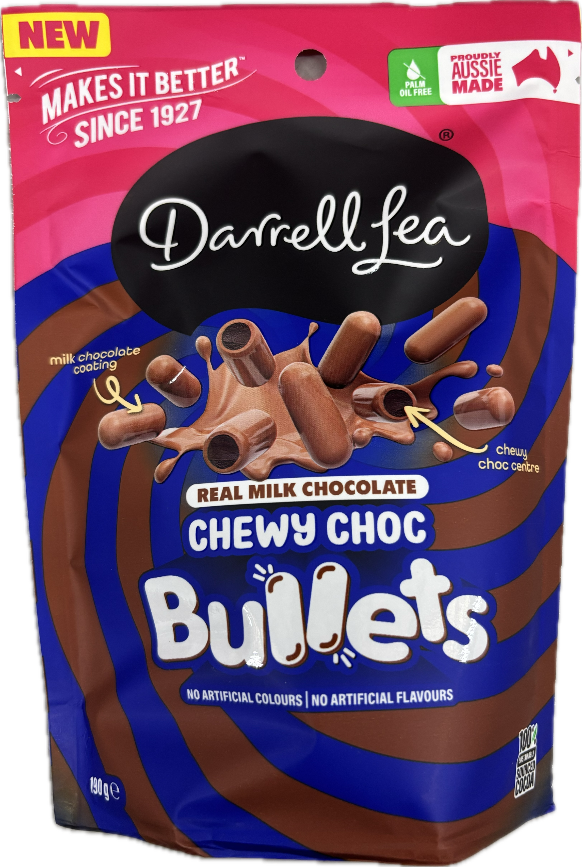 Darrell Lea Chewy Choc Bullets 190g