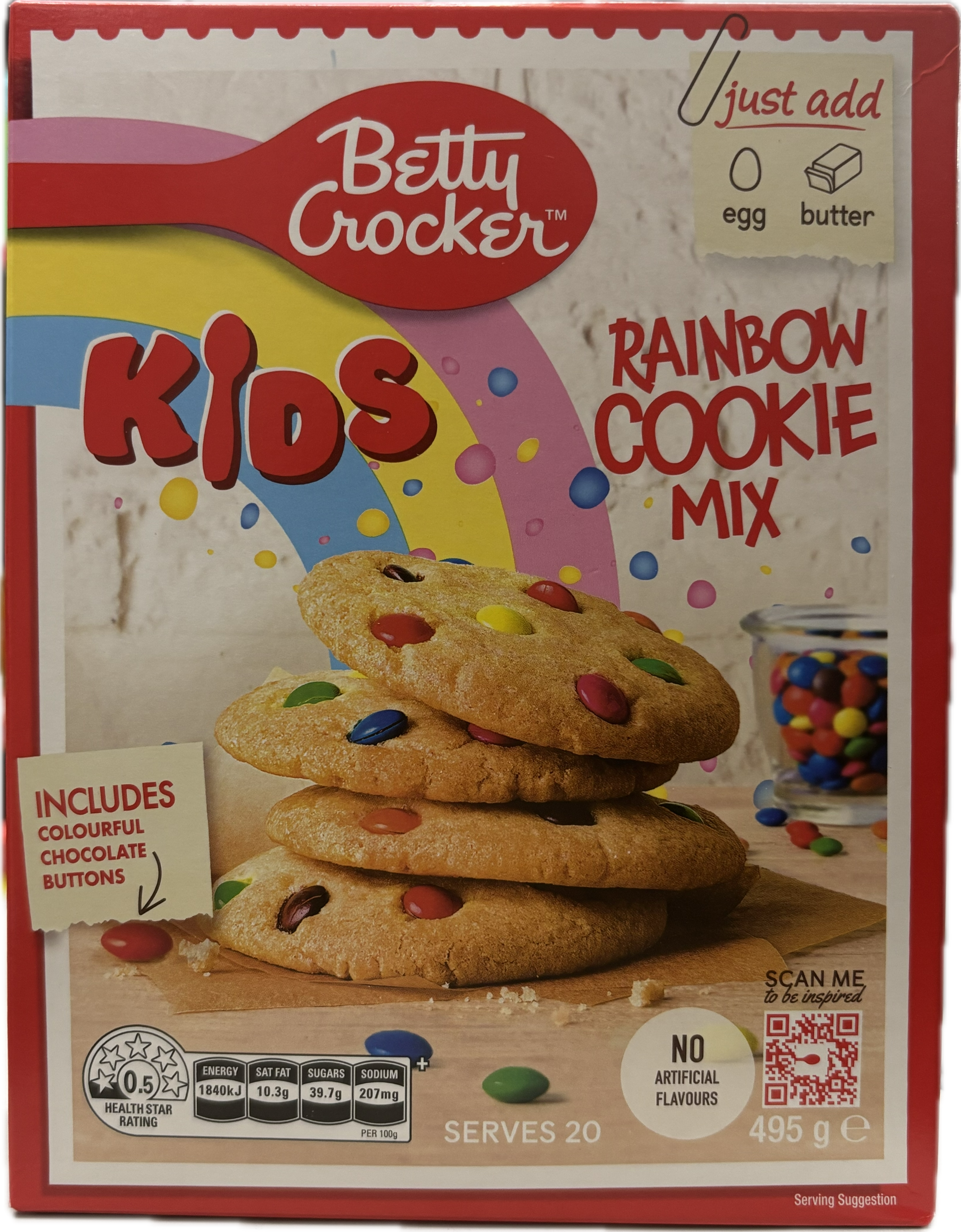 Betty Crocker Kids Rainbow Cookie Mix 495g