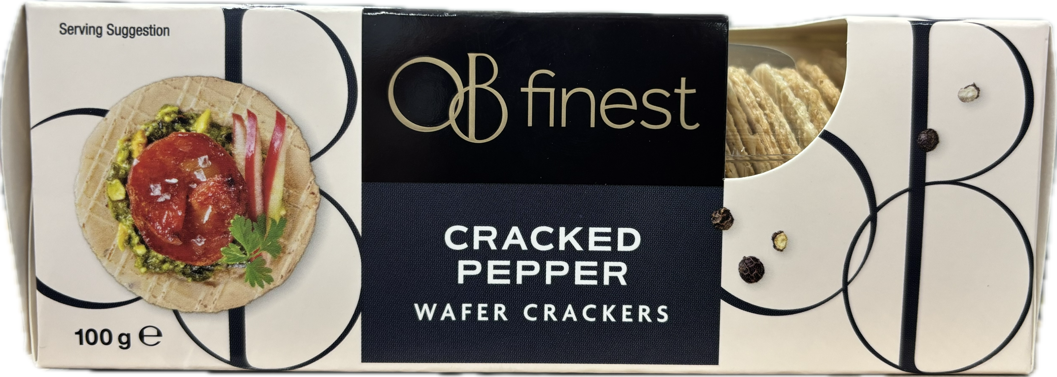 OB Finest Cracked Pepper Wafer Crackers 100g