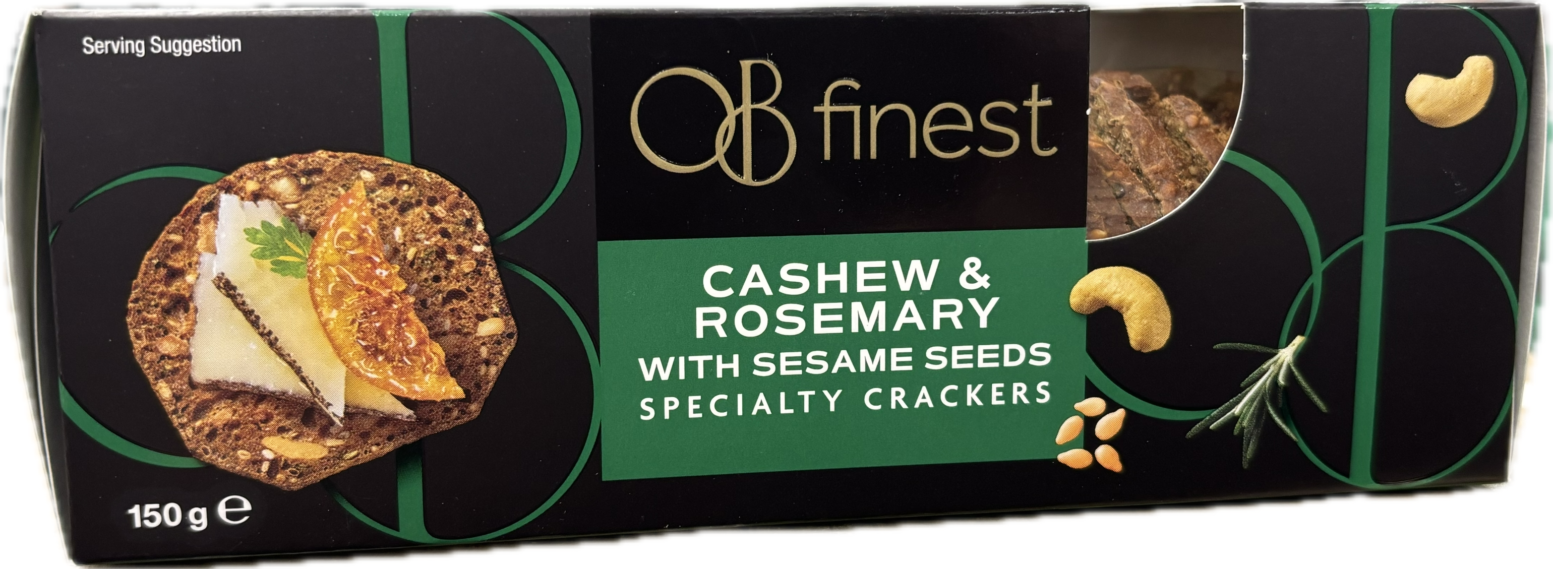 OB Finest Cashew & Rosemary Crackers 150g
