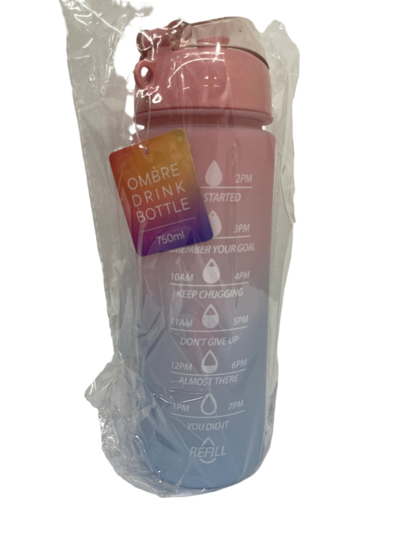 Motivational Drink Bottle Ombre 750ml