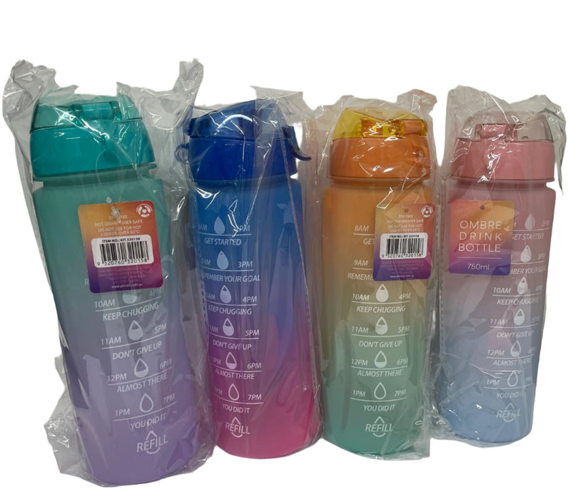 Motivational Drink Bottle Ombre 750ml