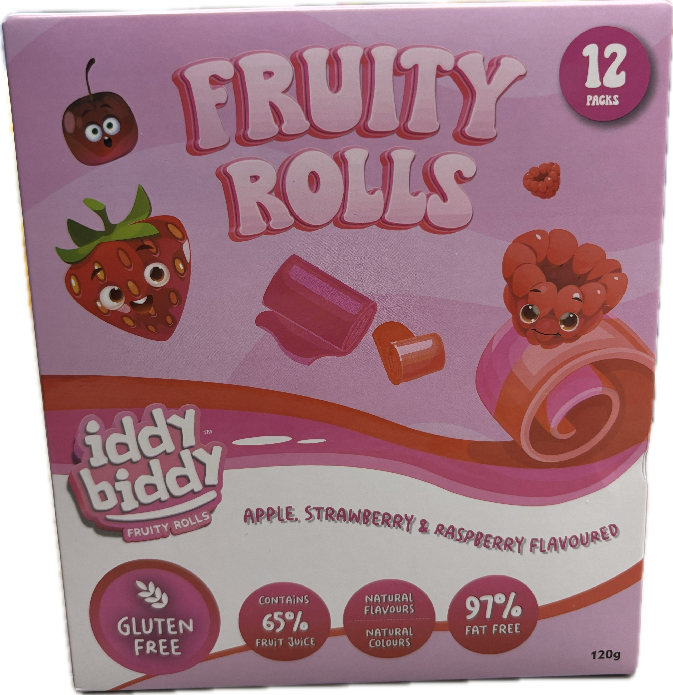Iddy Biddy - Fruit Rolls Apple, Strawberry, Raspberry 120g