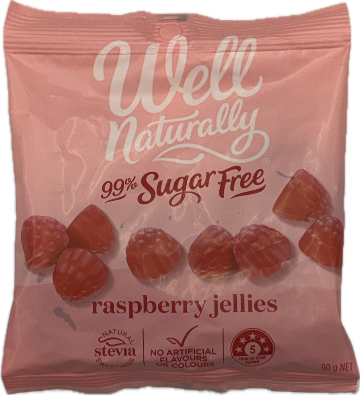 Well Naturally Raspberry Jellies 99% Sugar Free 90g