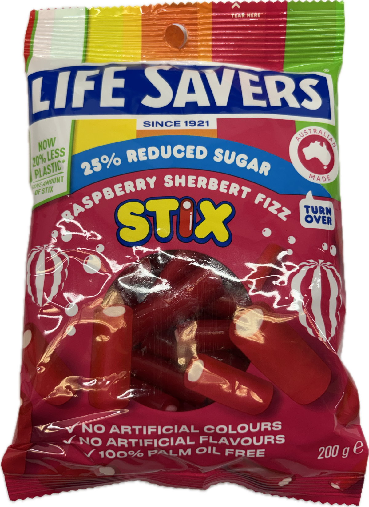 Life Savers Raspberry Sticks Sherbert Fizz Reduced Sugar 200g