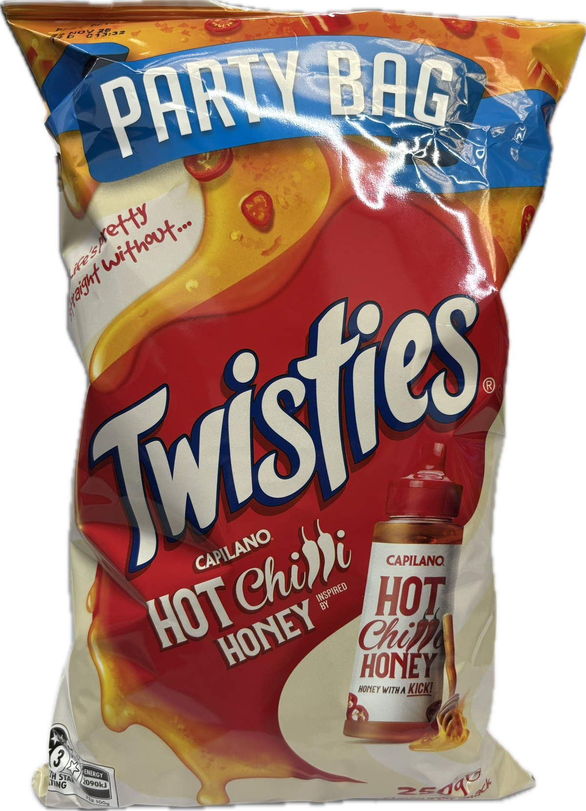 Twisties Capilano Hot Chilli Honey Party Bag 250g