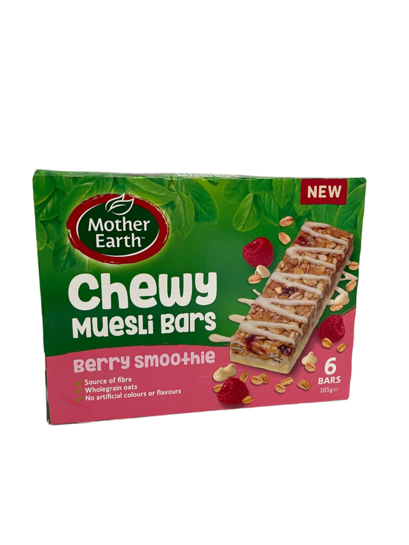 Mother Earth Chewy Muesli Bars Berry Smoothie 6-Pack