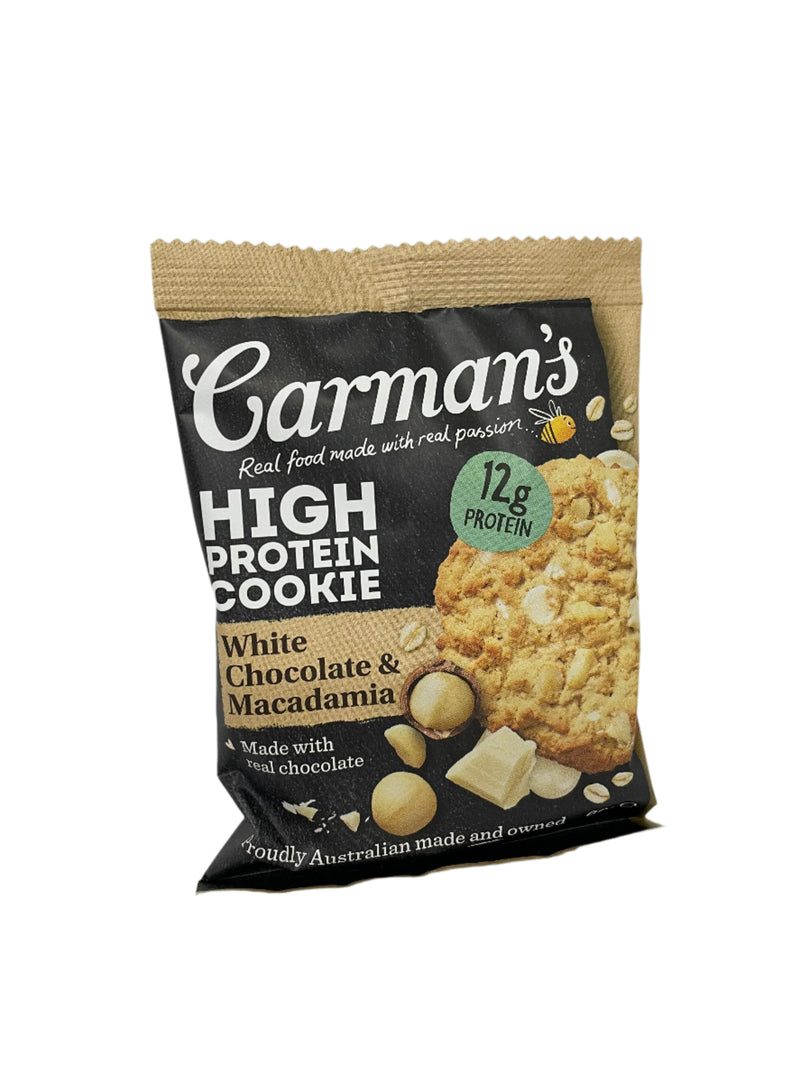 Carman's Protein Cookie White Choc Macadamia 60g