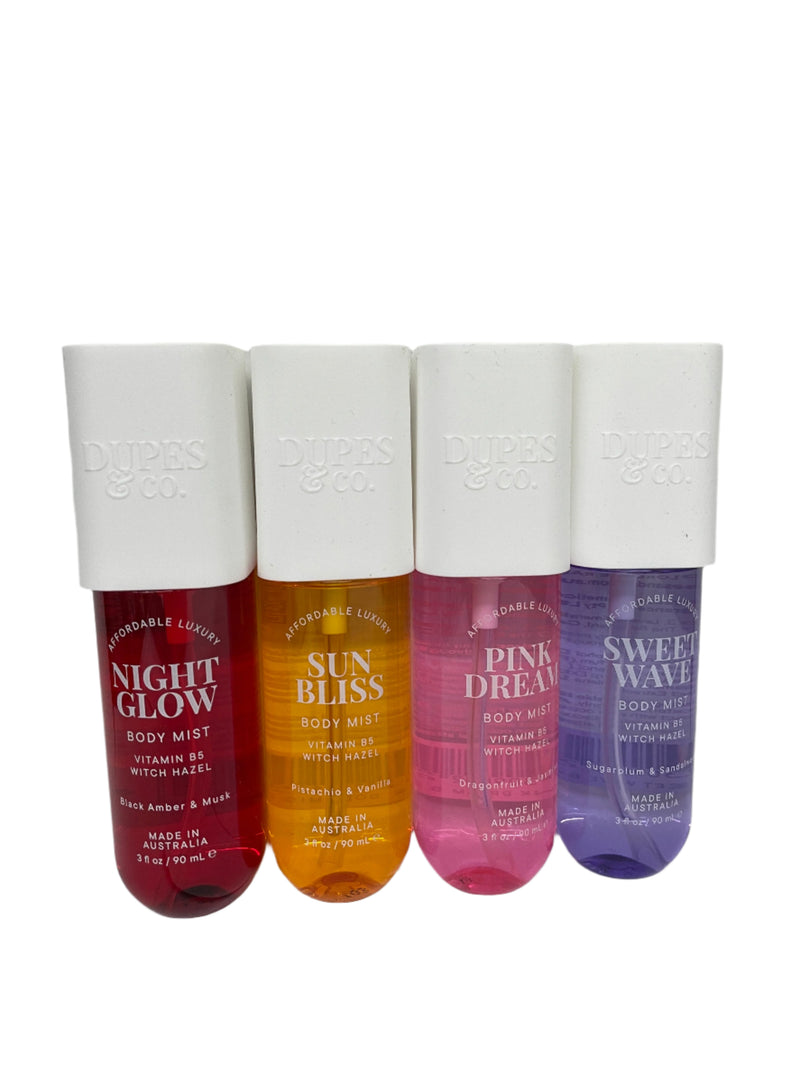 Dupes & Co. Bodymist Varieties