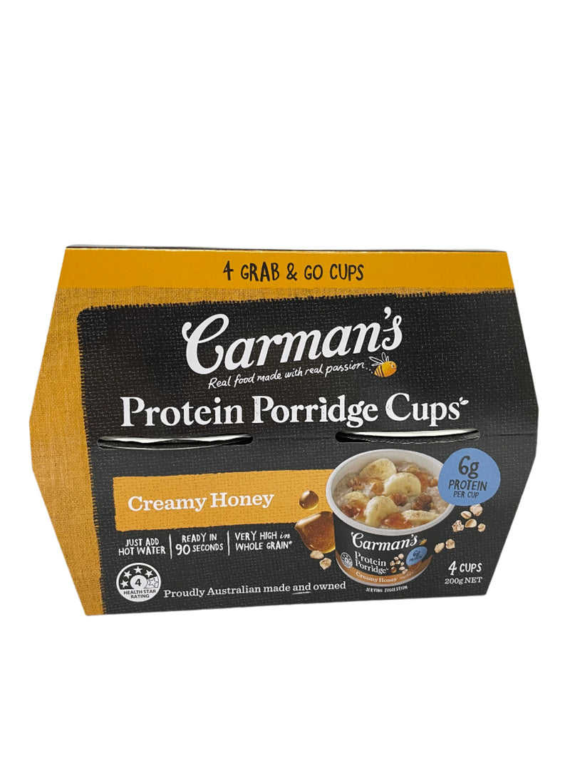 Carman's Honey Porridge Creamy Honey 4pk cups