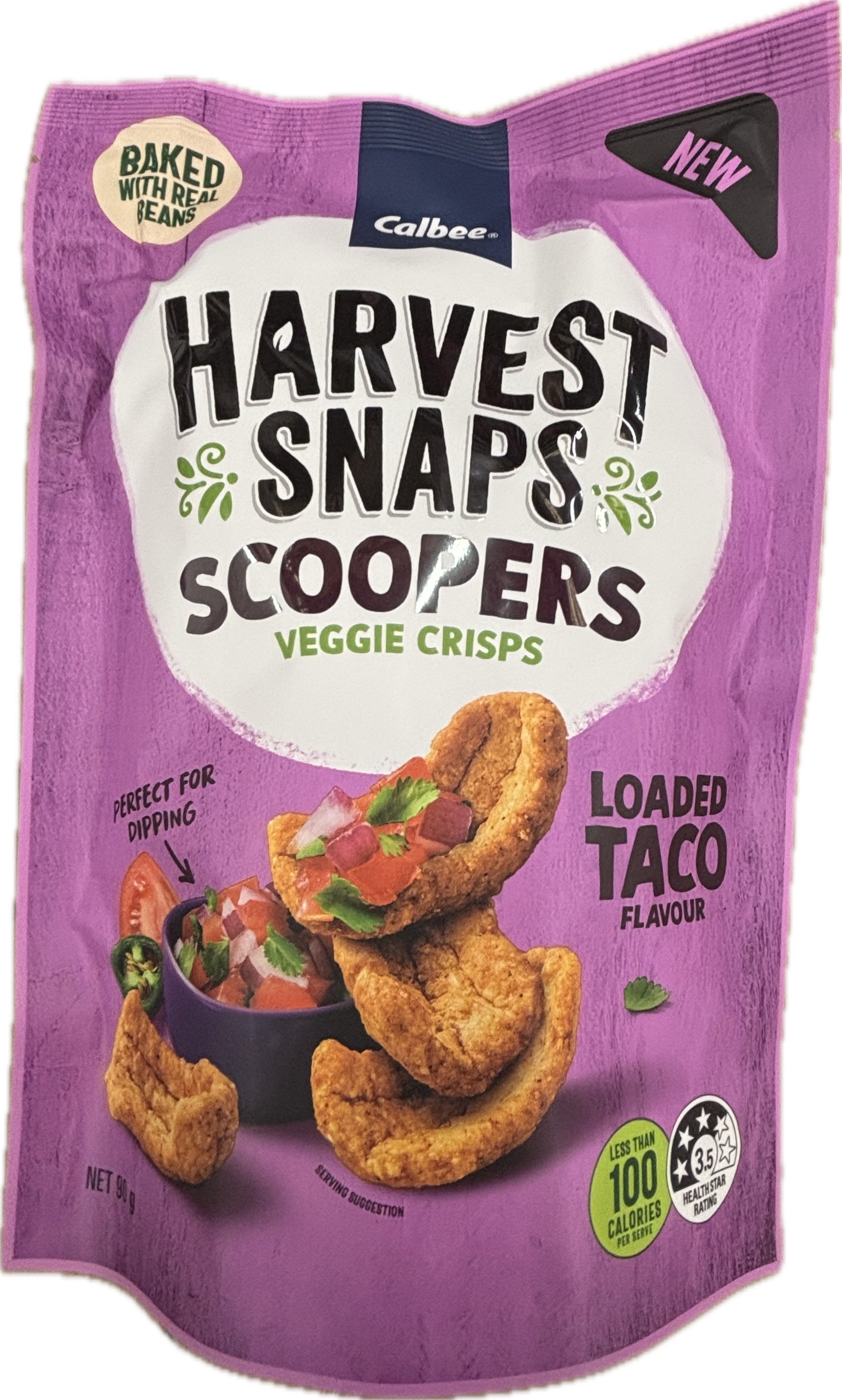 Harvest Snaps Scoopers Loaded Taco Veggie Crisps 90g