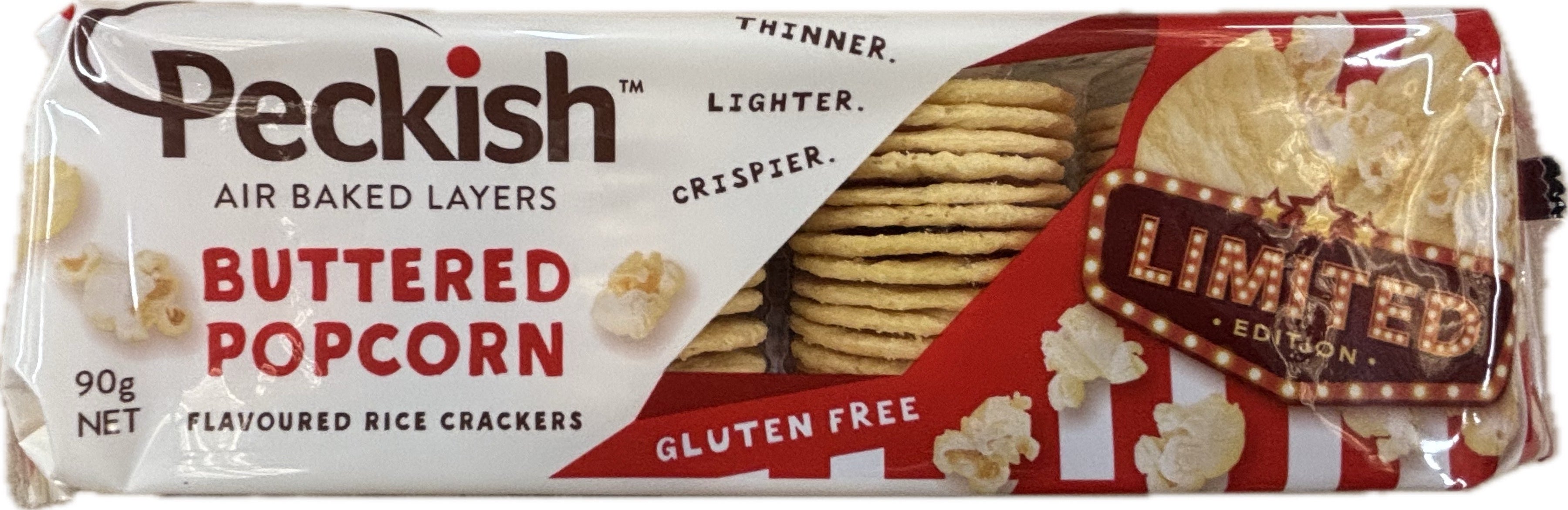 Peckish Buttered Popcorn Rice Crackers 90g