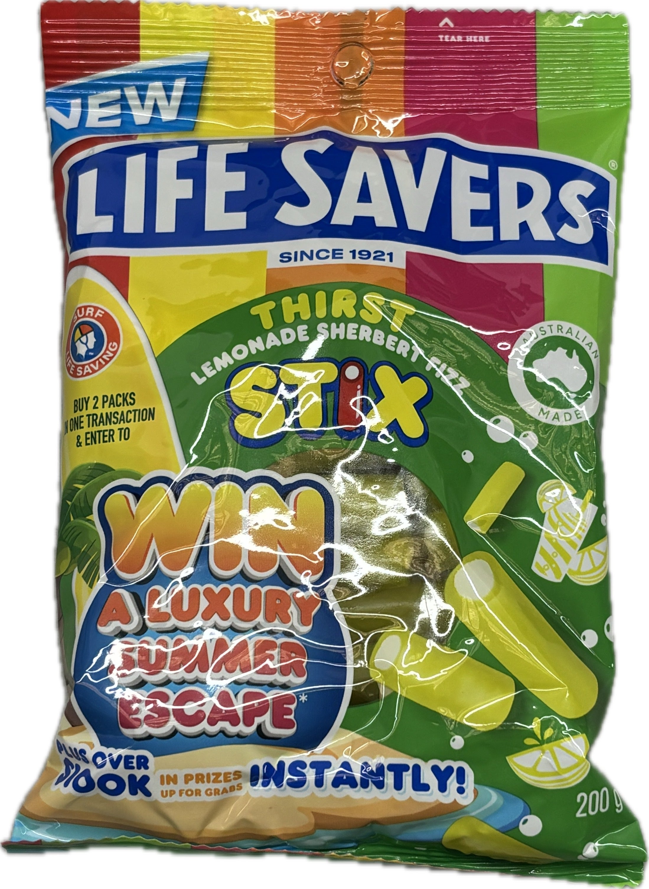 Lifesavers Thirst Stix Lemonade Sherbert Fizz 200g