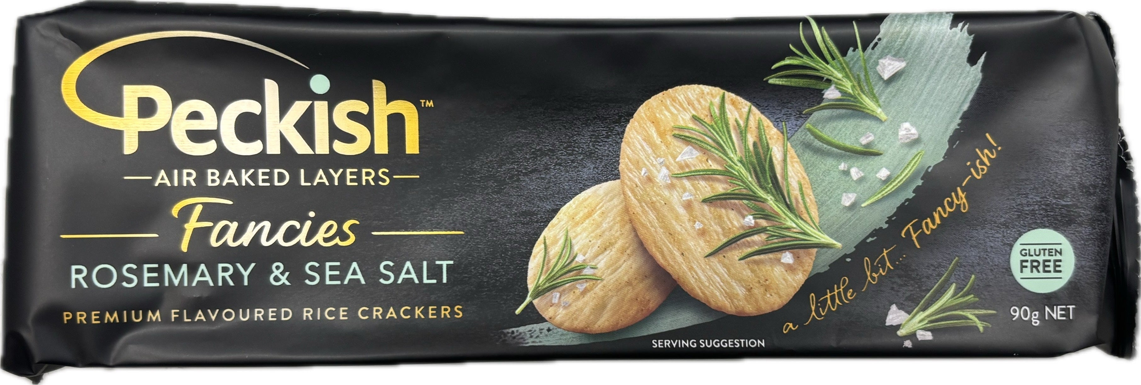 Peckish Fancies Rosemary & Sea Salt Rice Crackers 90g