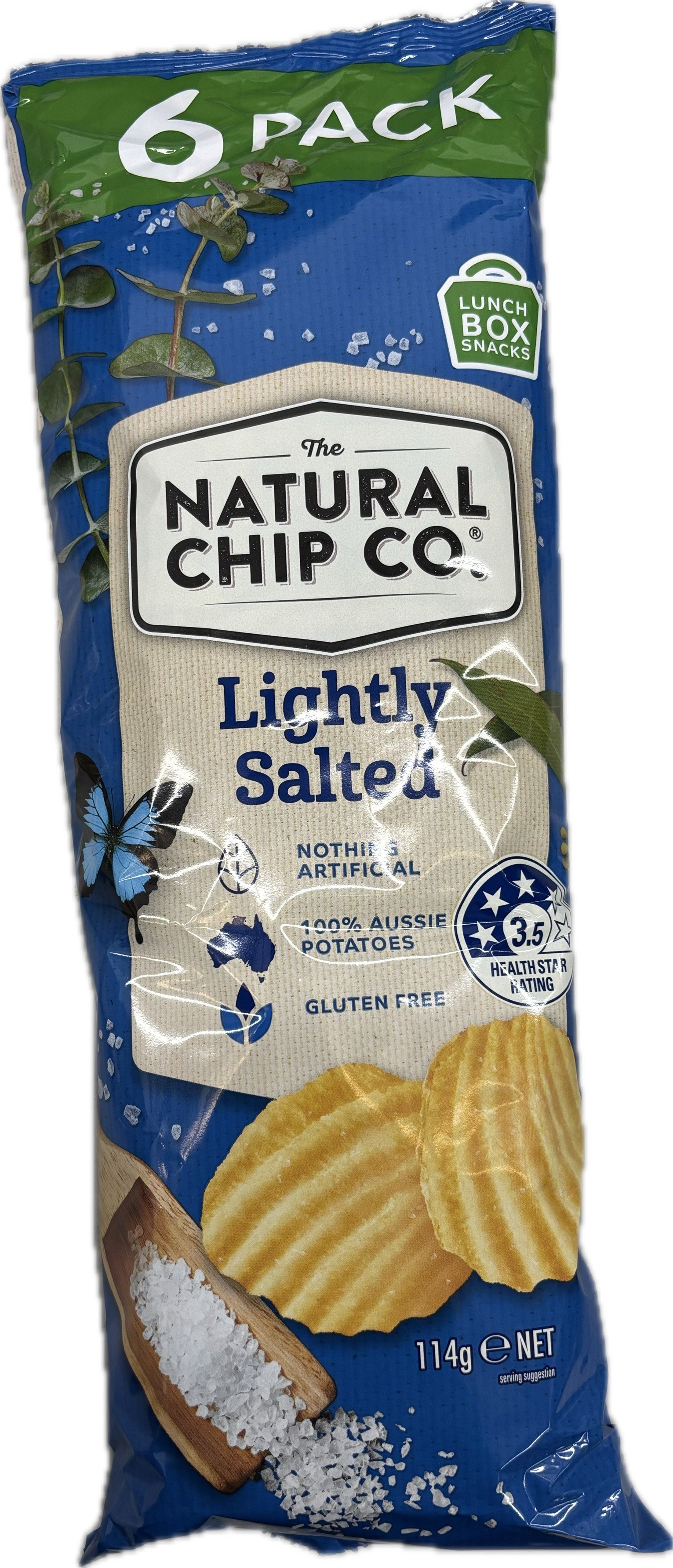The Natural Chip Co. Lightly Salted 6-Pack 114g