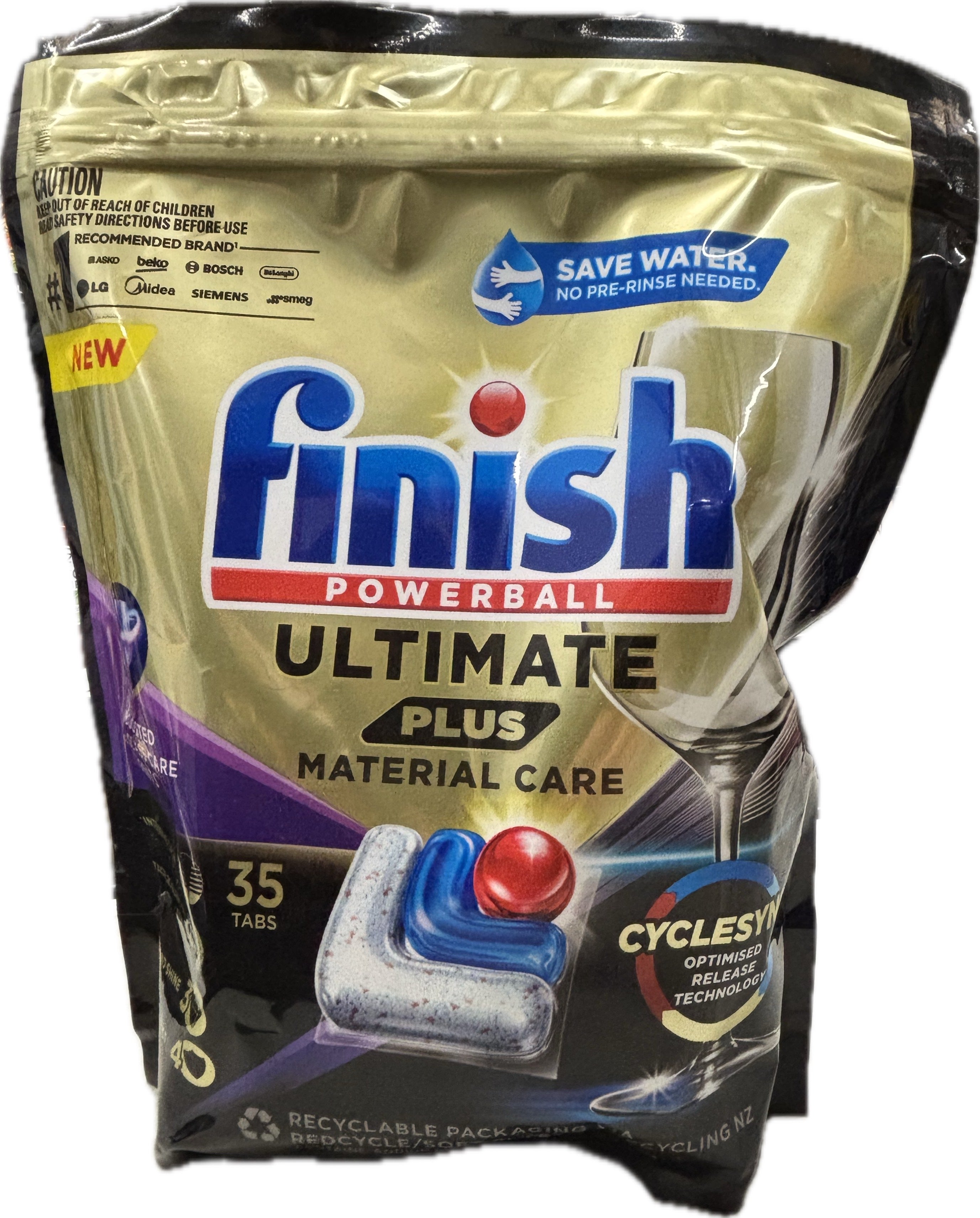 Finish Powerball Ultimate Plus Material Care Dishwasher tabs 35pk
