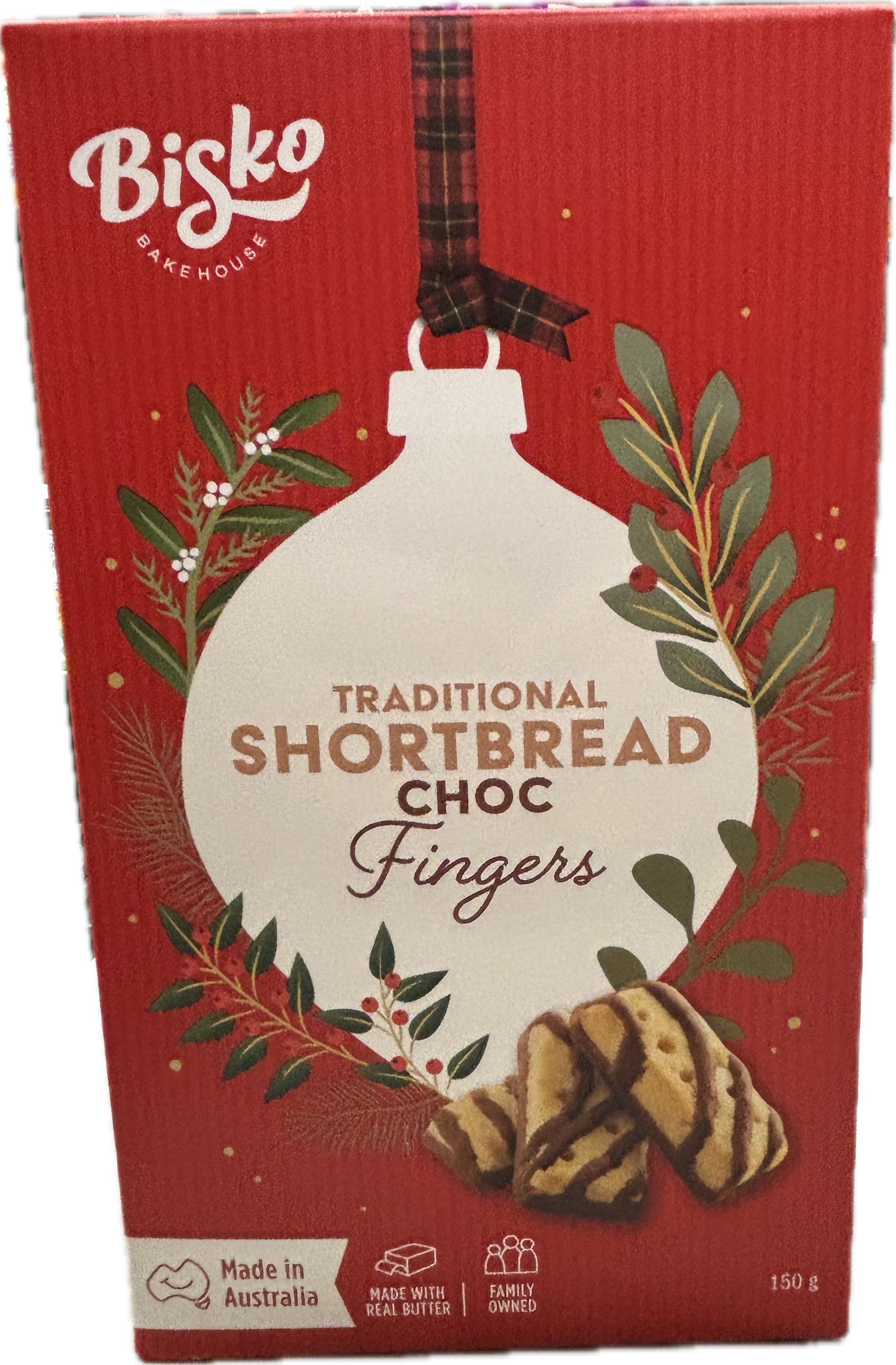 Bisko Traditional Shortbread Choc Striped Fingers 150g