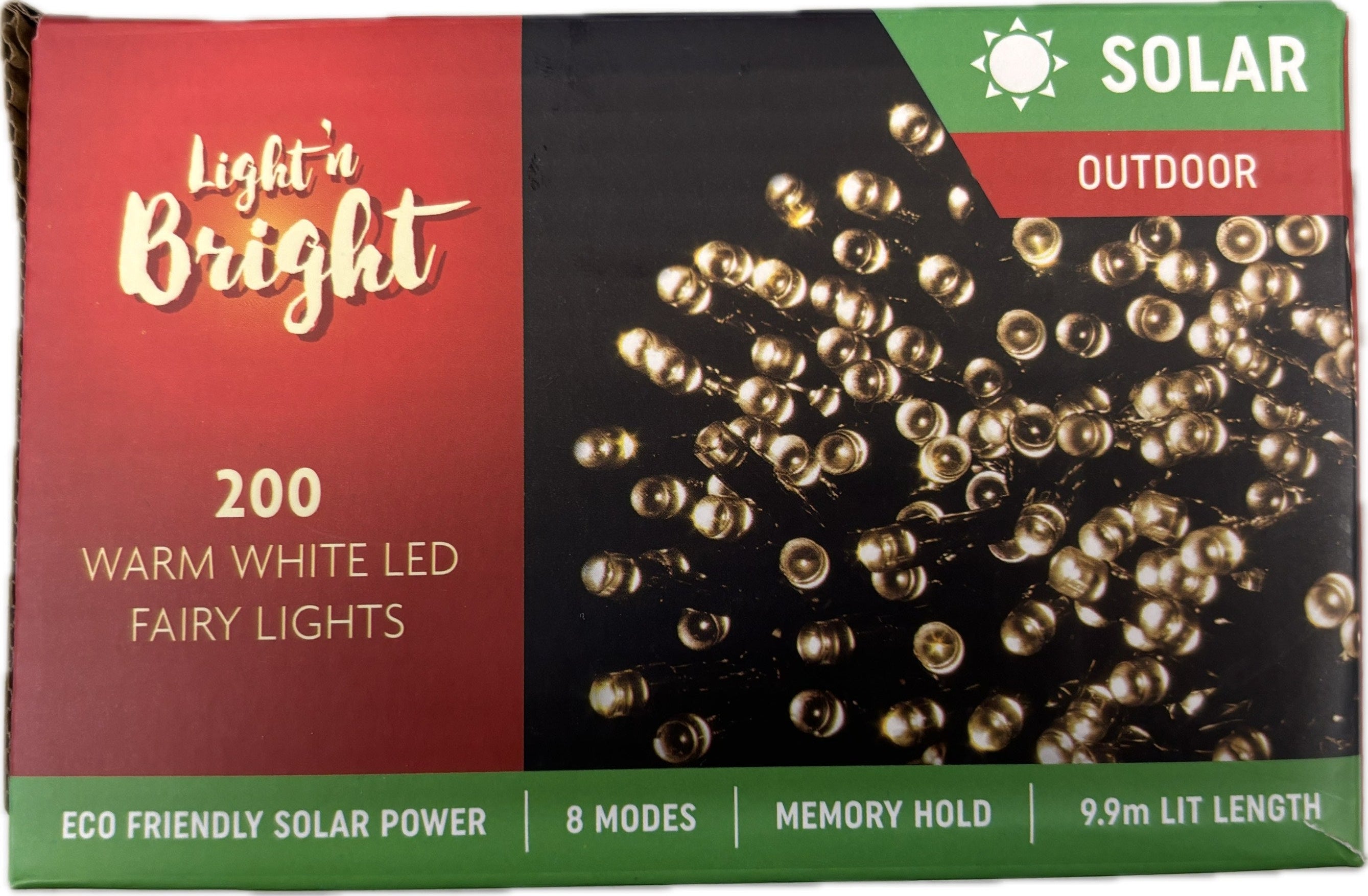 Light n' Bright Warm LED Solar Fairy Lights 200-Pack