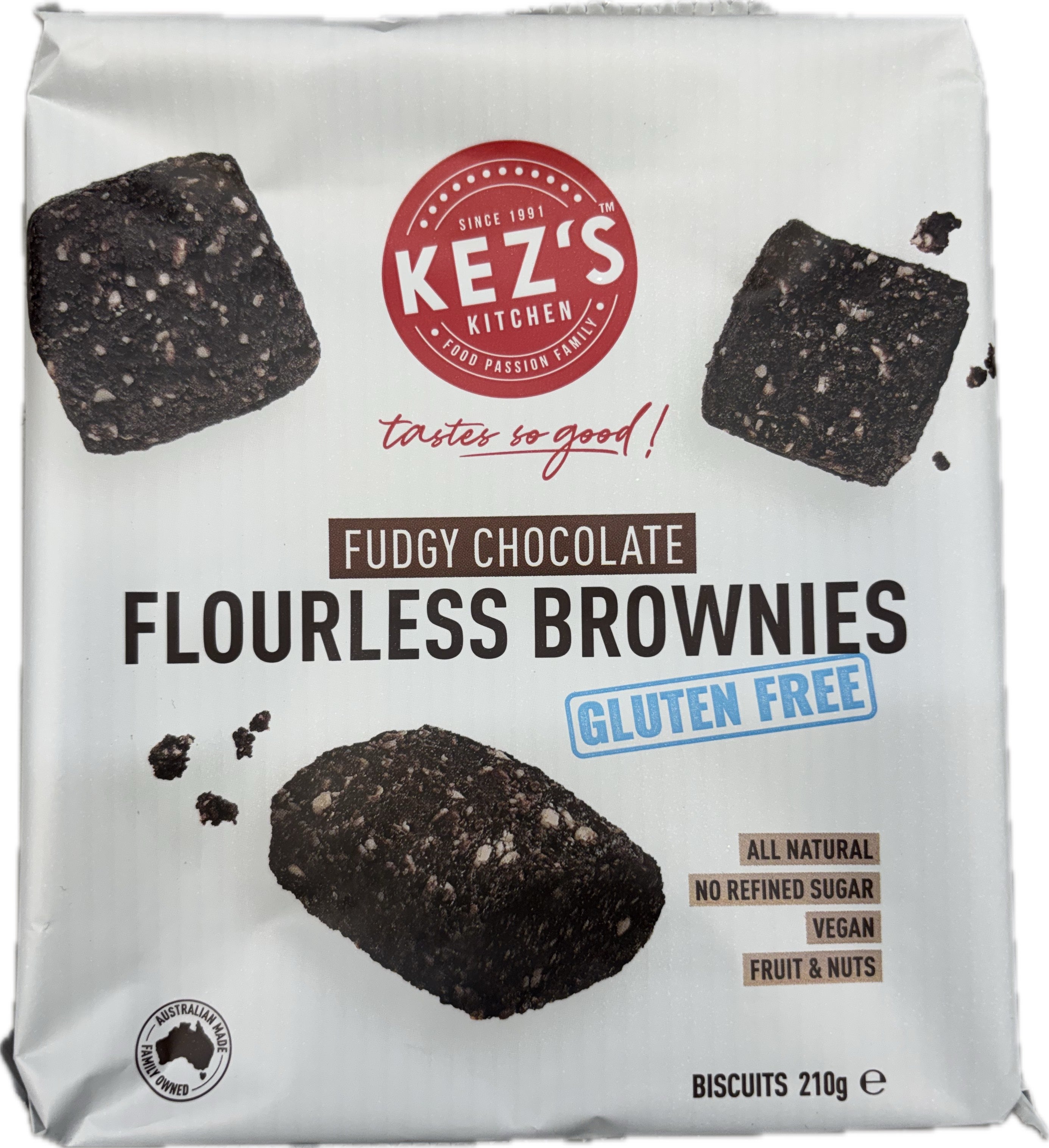 Kez's Gluten Free Choc Fudge Flourless Brownie 210g