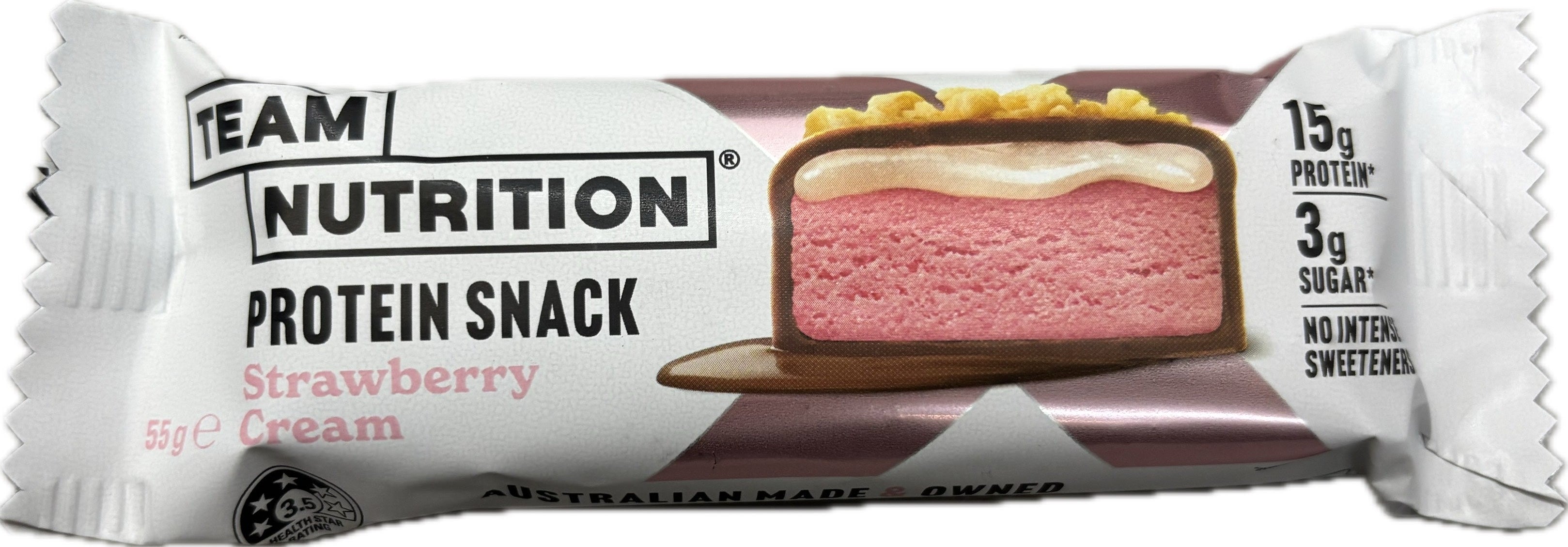 Team Nutrition Strawberry Cream Protein Bars 55g