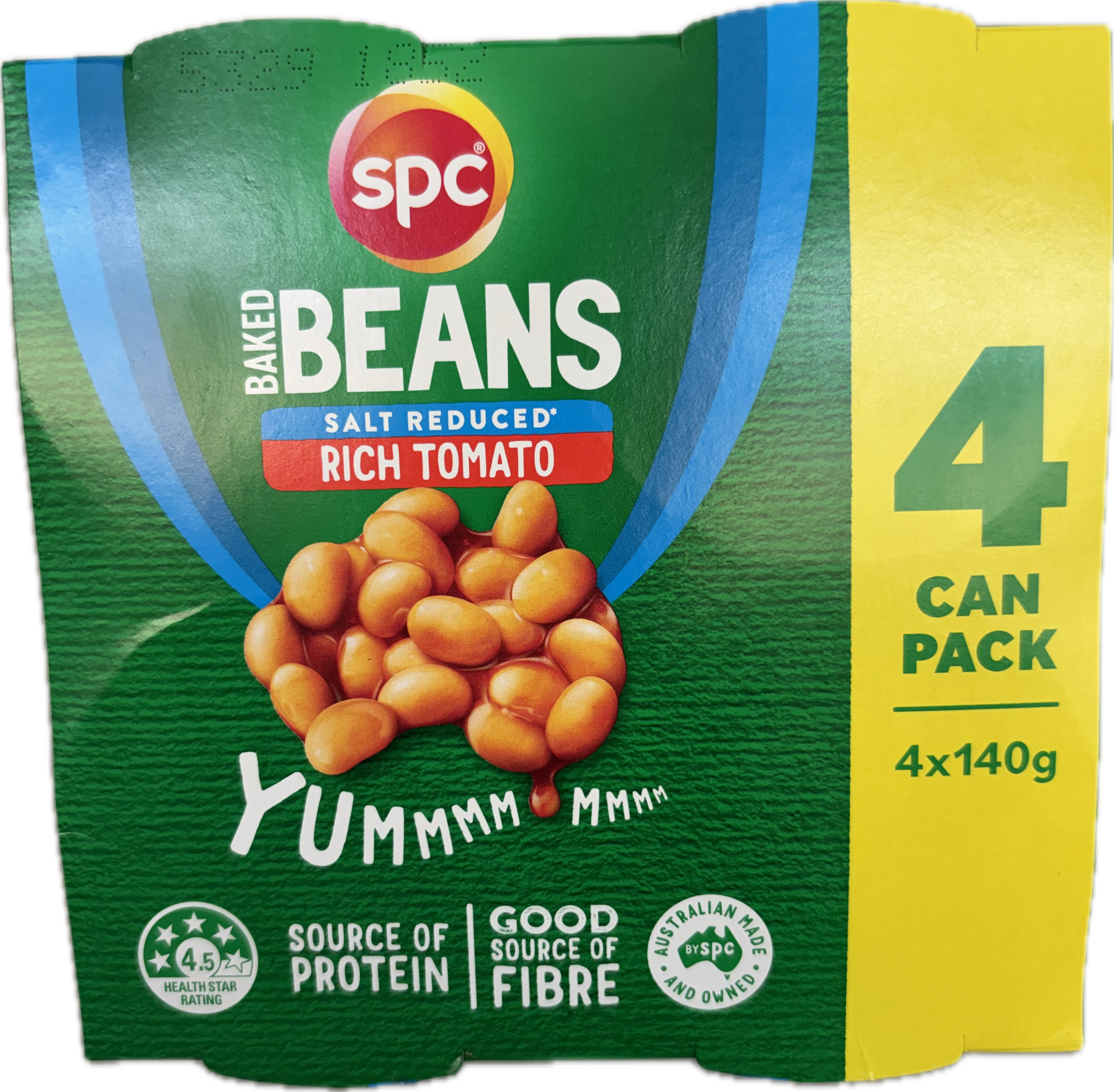 SPC Baked Beans Salt Reduced 4-Pack 140g