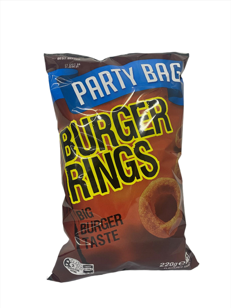 Smith's Burger Rings Party Bag 220g