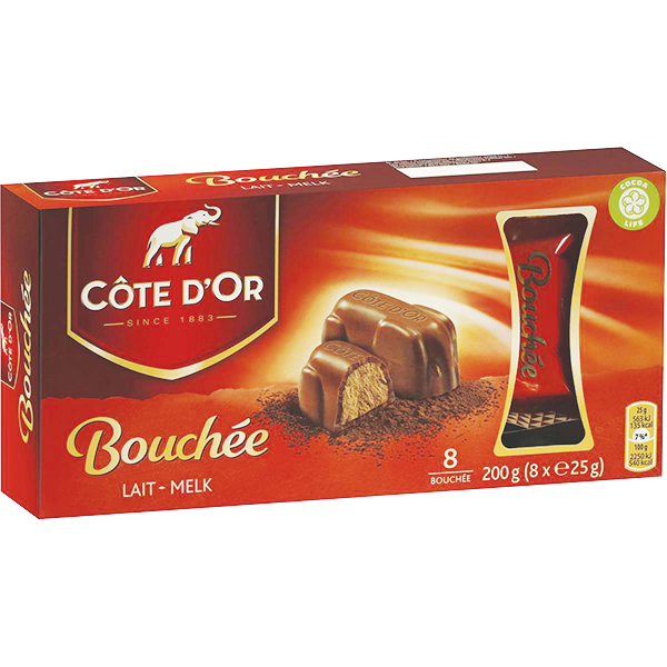 Cote D'or Bouchee Milk Chocolate 200g (8x25g)
