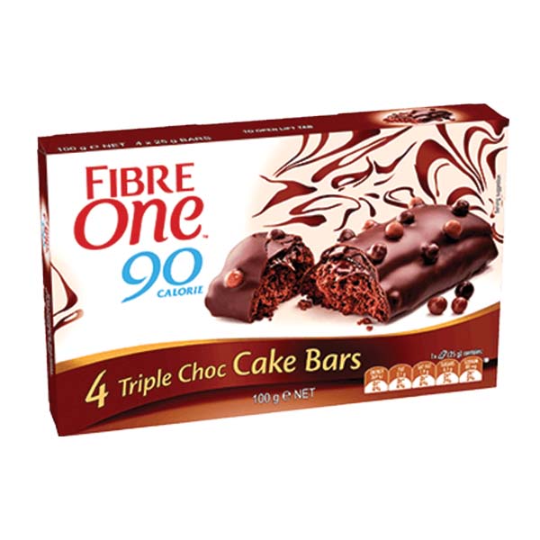 Fibre One Triple Choc Cake Bars 100g