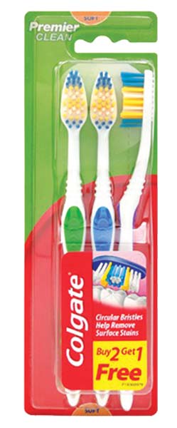 Colgate Premier Clean Toothbrush 3-pack