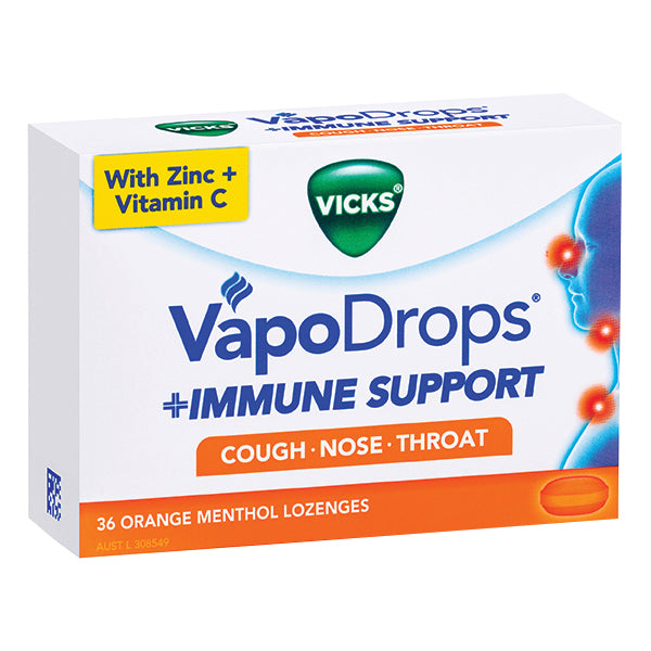Vicks Vapodrops Immune Support + Orange 16pk