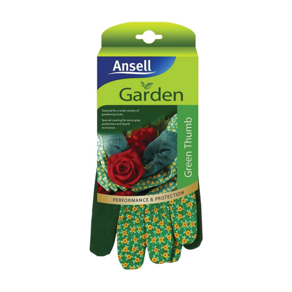 Ansell Garden Gloves Green Thumb Size M