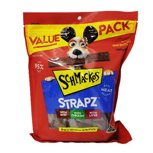 Schmackos Strapz Beef, Chicken & Liver 500g